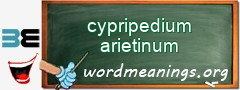 WordMeaning blackboard for cypripedium arietinum
